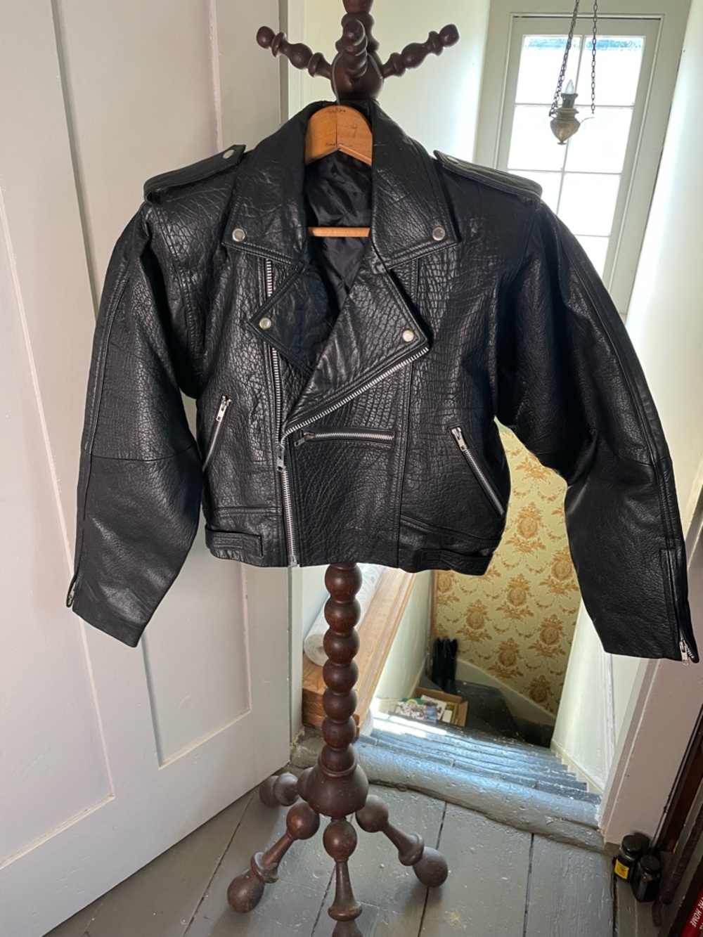 Josep Russo Quilted-Lined Black Leather Jacket